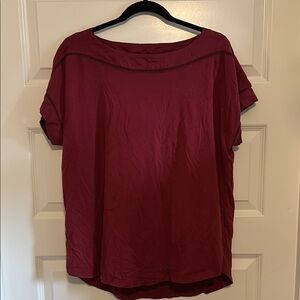 Lane Bryant Crimson Short Sleeve Blouse